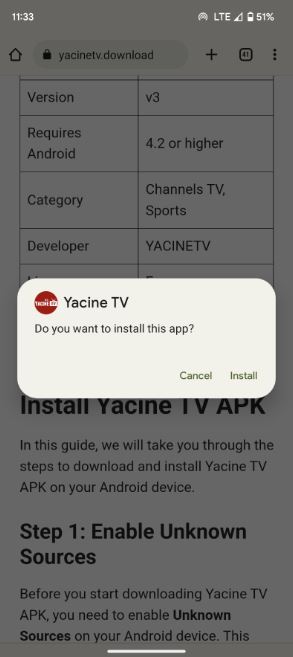 Yacine TV APK Free Download